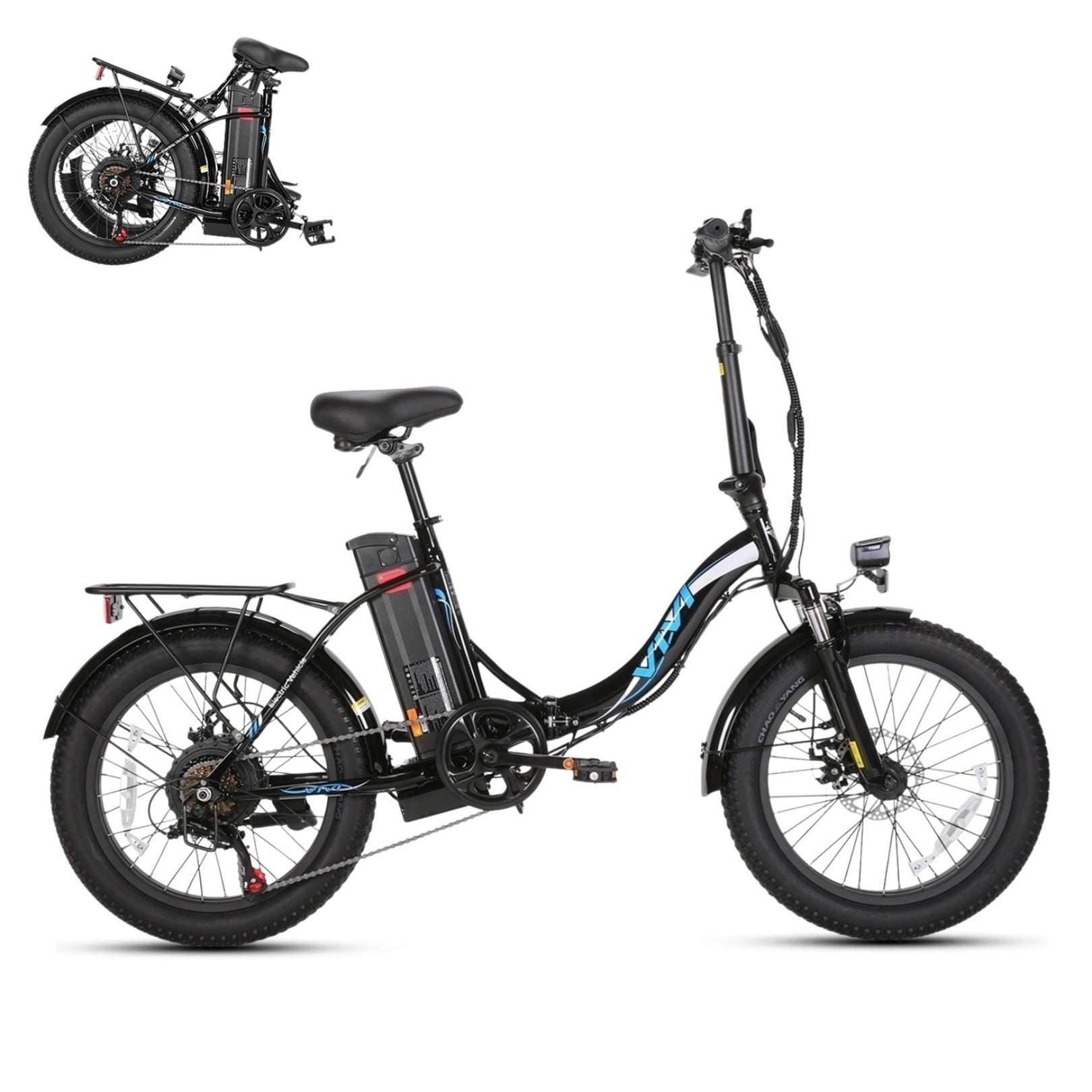 VIVI Electric Bike Commuter 3.0" Fat Tire Folding Electric Bike