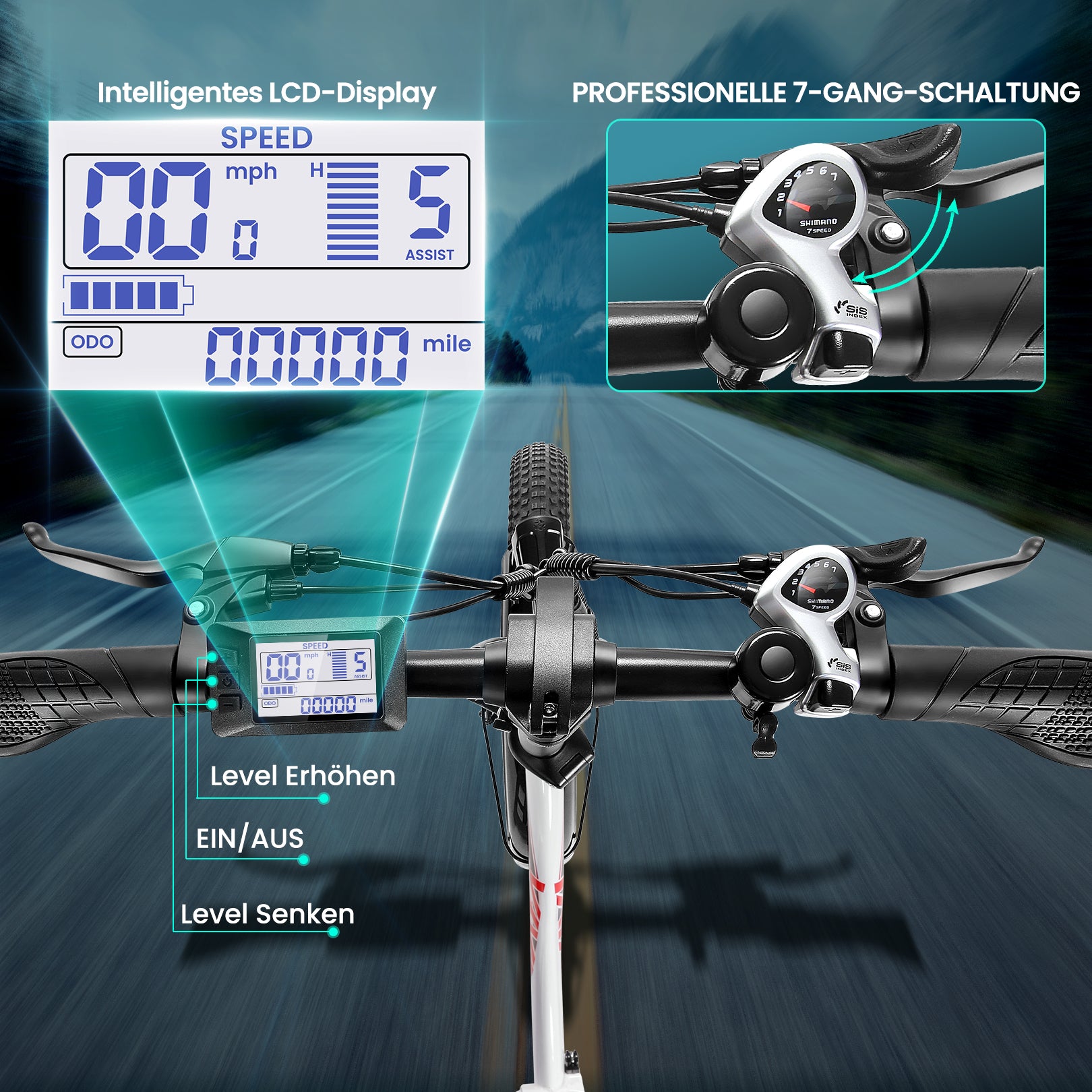 VIVI Electric Bike Commuter 3.0" Fat Tire Folding Electric Bike