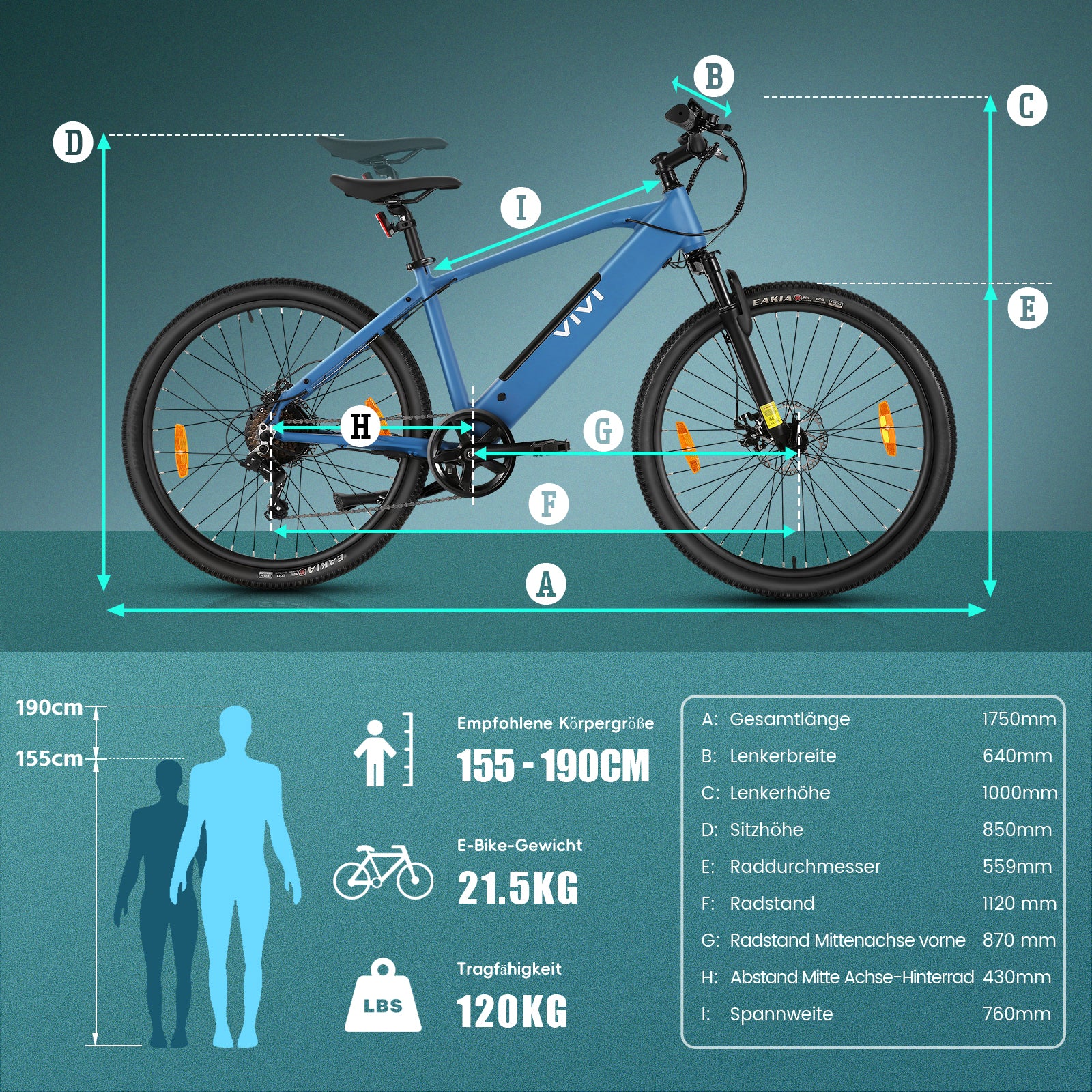 VIVI Elelctric Bike Commuter Hardtail Electric Mountain Bike