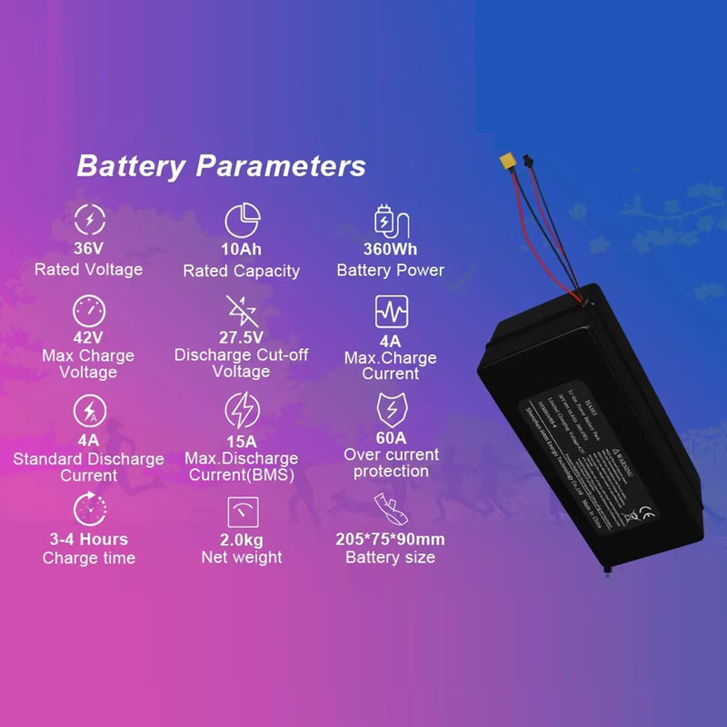 Batterie au lithium VIVI HA103 36V 10Ah pour vélo électrique Vivi 26LGB/M026TGB/MT26G