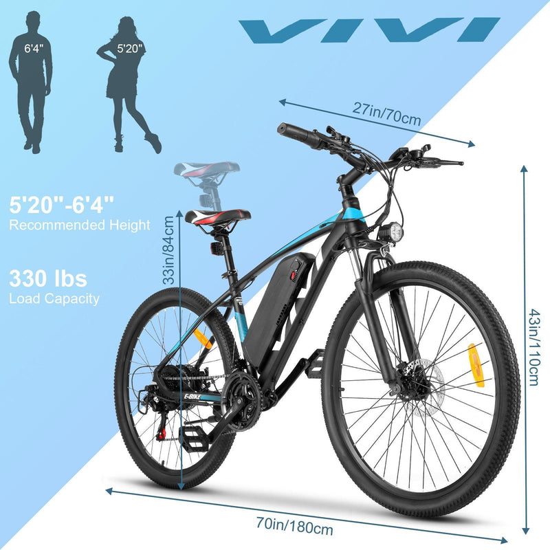 VIVI H7 27.5 Inch 250W European Electric Mountain Bike Commuter Bicycle - Viviebike